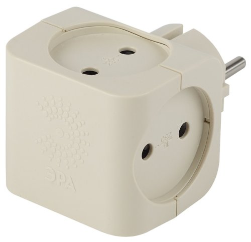 Разветвитель (Тройник) без заземления квадрат ЭРА SP-4-I 4-м 16А 3500Вт слоновая кость картинка 